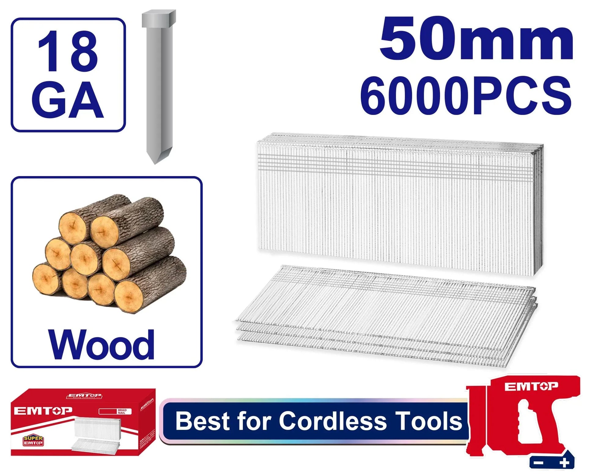 مسامير براد قياس 18 (18Ga) | EMTOP ENAL18506