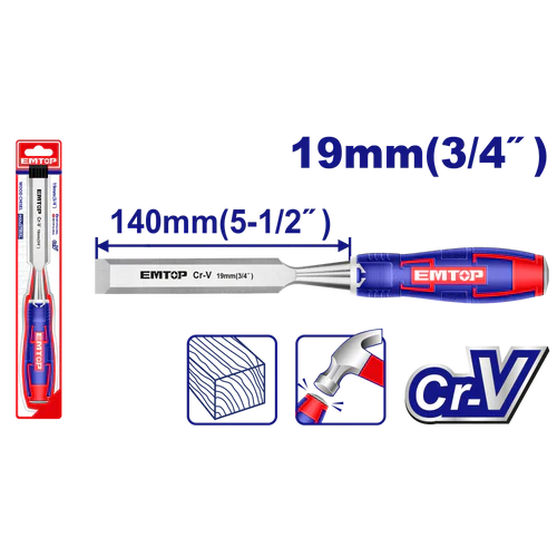 إزميل خشب EMTOP EWCL1901 – عرض 19 ملم بمقبض مريح