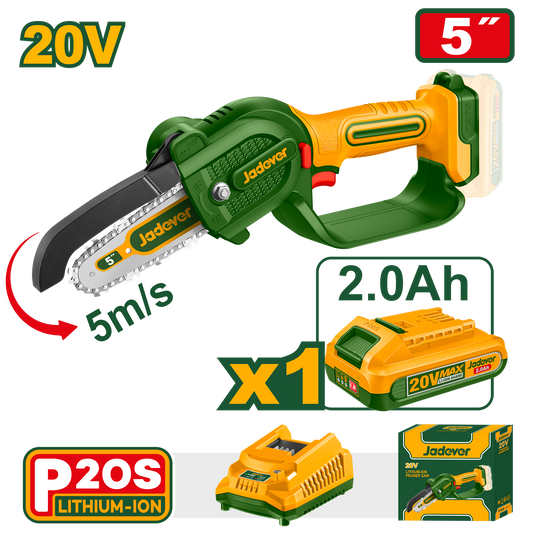 منشار التقليم شحن 20V مع شريط 5 انش من جادايفر JADEVER