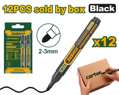 مجموعة علامات دائمة 12 قطعة باللون الأسود أو الأزرق من علامات بروفا، حبر سريع ال…