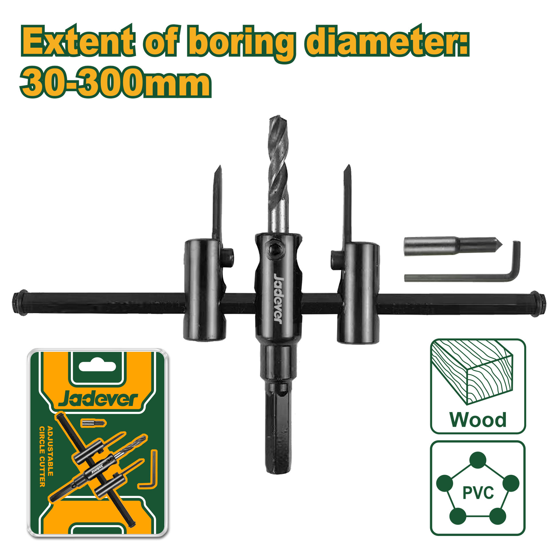 قاطع دوائر قابل للتعديل من متميزة - قطر قطع 30-300 مم للأخشاب والتطبيقات الكهربا…