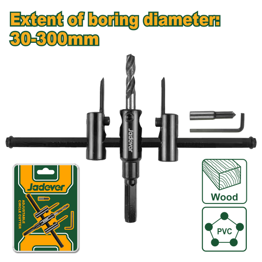 قاطع دوائر قابل للتعديل من متميزة - قطر قطع 30-300 مم للأخشاب والتطبيقات الكهربا…