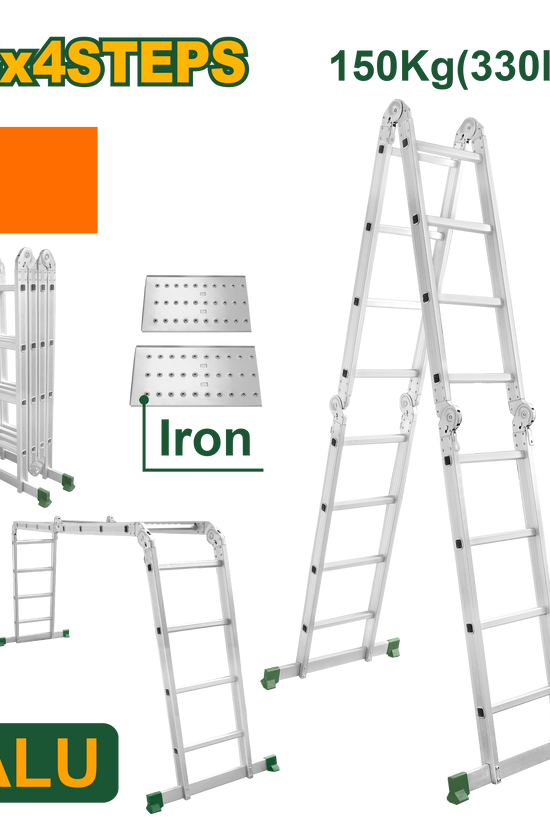 سلم متعدد 4درجات مع بسطة حديد من جاديفر Jadver