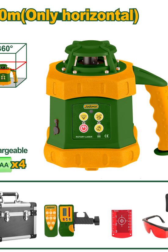 جهاز ليزر دوار أفقي 360 درجة مع ريموت ومستقبل إشارة مدى 600 متر من جادايفر Jadever