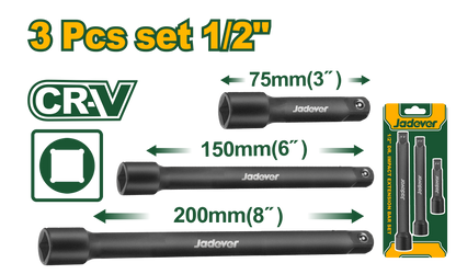 طقم وصلات بوكس اسود 1/2 " 3 قطع من جادايفر Jadver