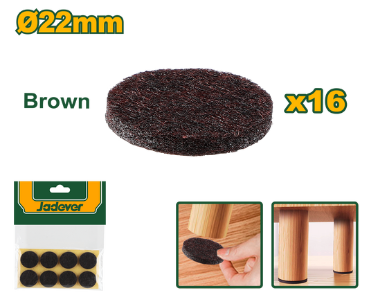 عازل ارجل الاثاث قياس 22mm بني – 16 قطعة من جادايفر JADEVER
