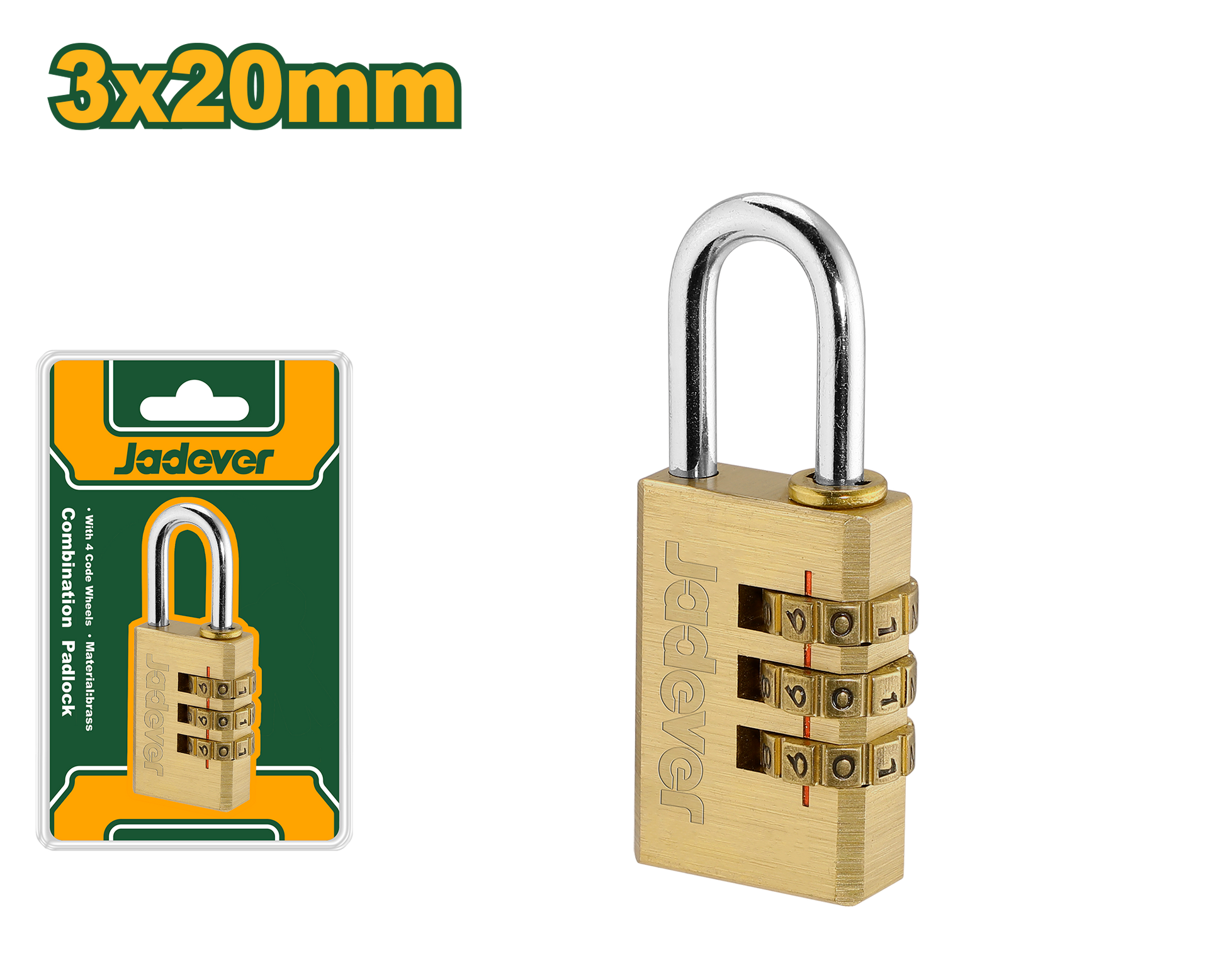 قفل نحاس أرقام عدة احجام من جادايفر Jadever