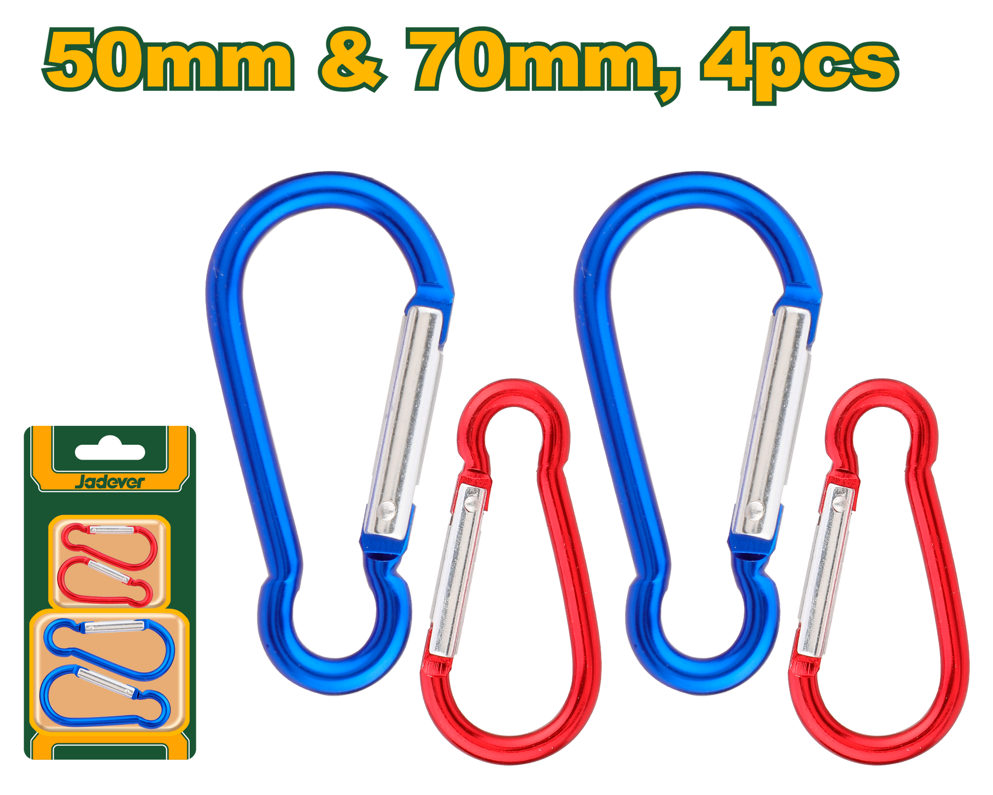 طقم هوكات تعليق ألومنيوم – 4 قطع، 50 مم و 70 مم من JADEVER