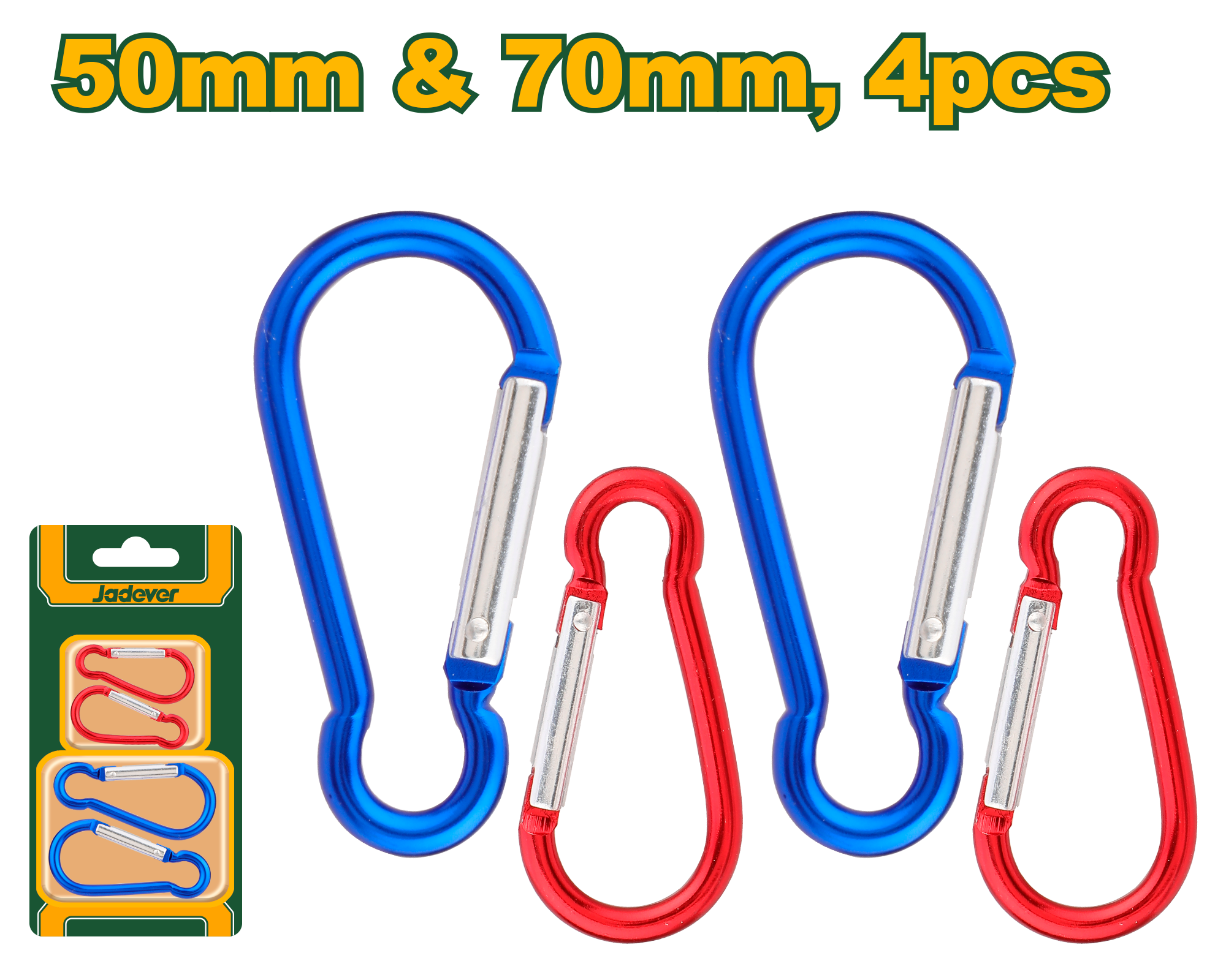 طقم هوكات تعليق ألومنيوم – 4 قطع، 50 مم و 70 مم من JADEVER