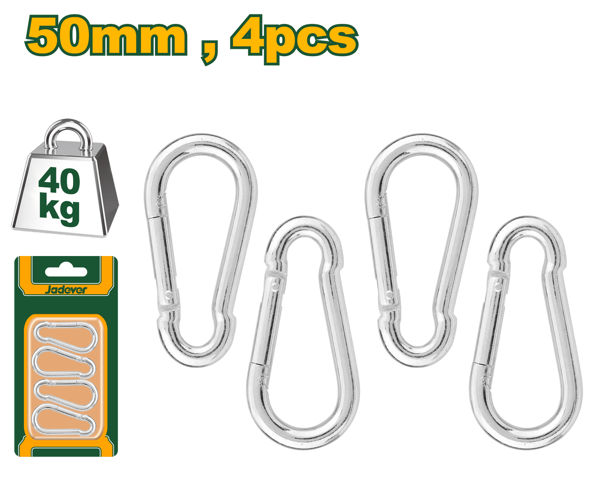 هوك نجاصة من الفولاذ الكربوني 50 مم – مجموعة من 4 قطع،من JADEVER