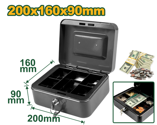 صندوق نقدي JADEVER 5 حجرات 20x16x9 سم سعة 2.9 لتر لحماية الفواتير والمقتنيات