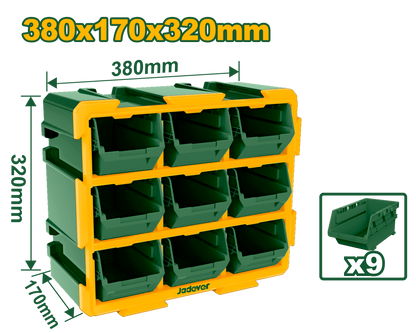 طقم وحدة علب تخزين وبراغي 9 قطع من جادايفر Jadver