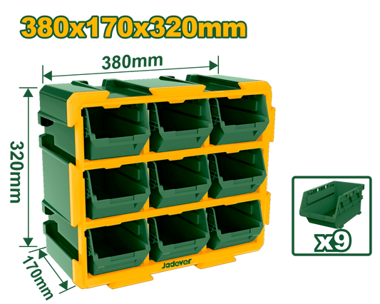 طقم وحدة علب تخزين وبراغي 9 قطع من جادايفر Jadver