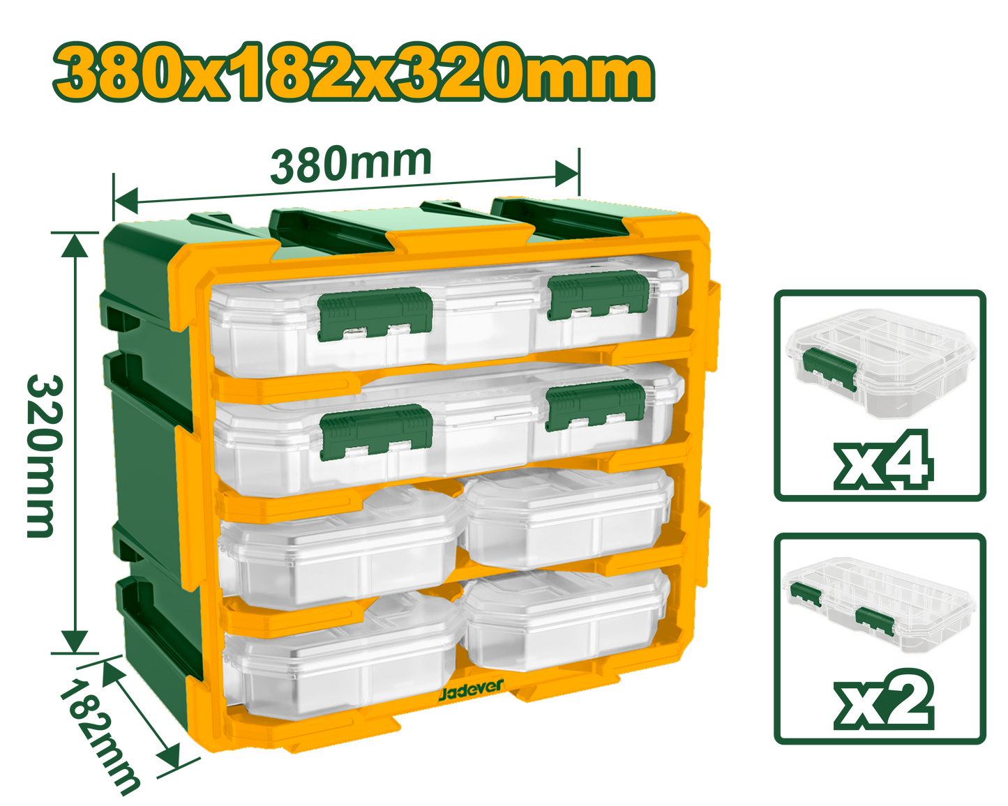 وحدة ادراج خانات عدة احجام من JADEVER