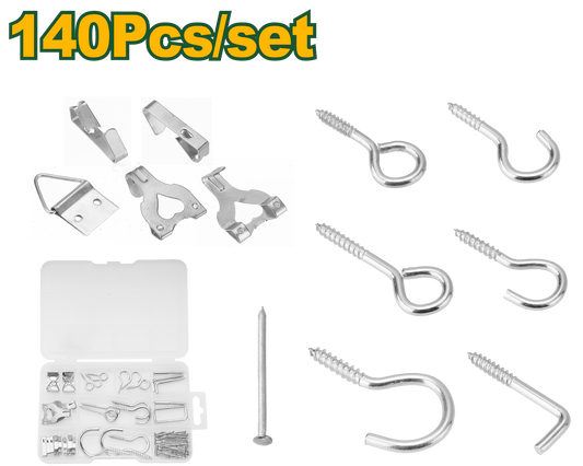 طقم براغي وعلاقات وحمالات براويز 140قطعة من جادايفر
