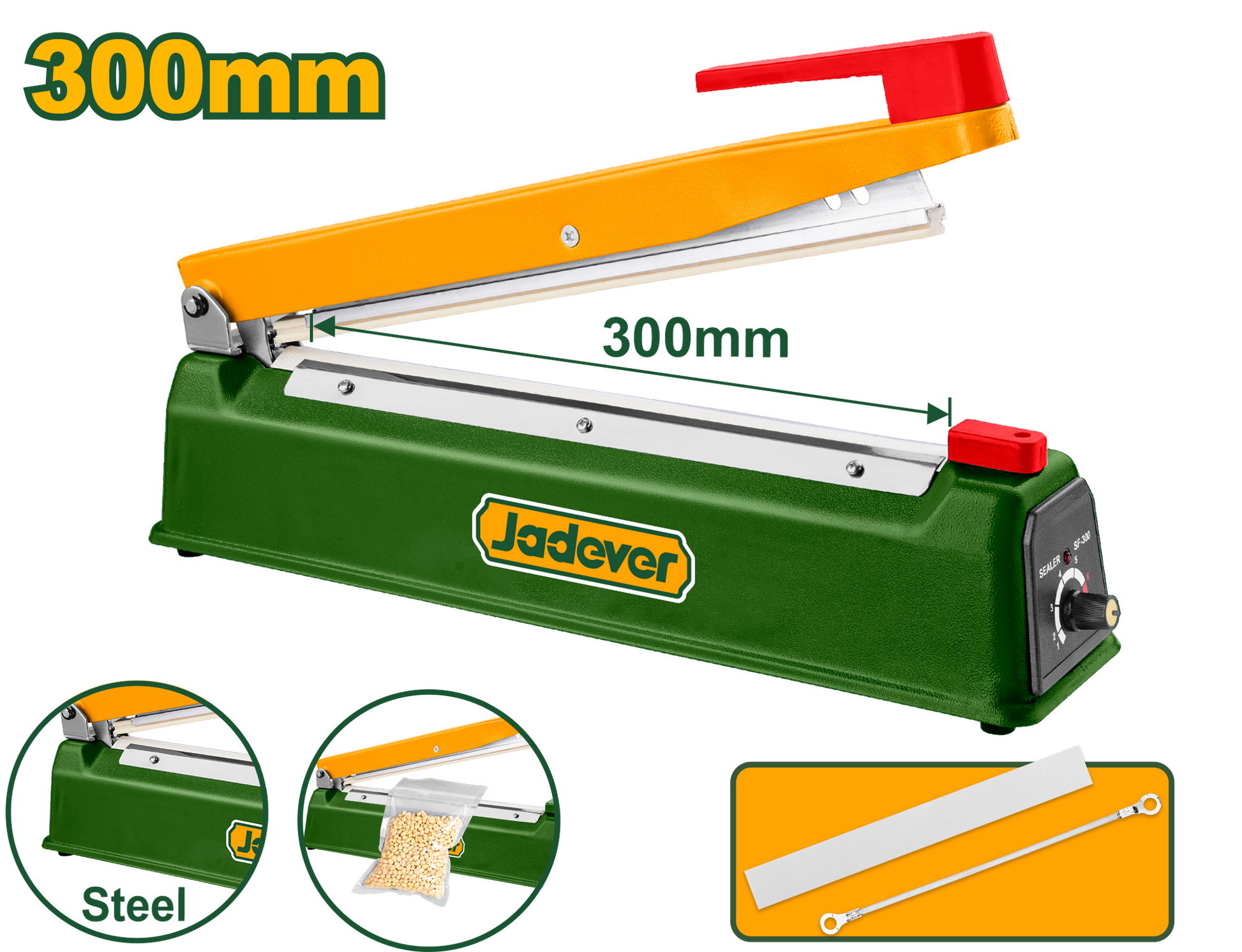 ماكنة لحام أكياس حراري قابلة للتعديل – 300 ملم من جادايفر JADEVER
