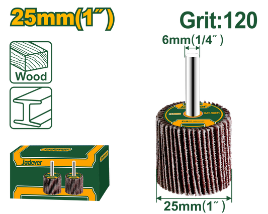 قرص عجلة الجيدفر بحبيبات 120# وعمود 25 مم للتلميع الدقيقة للأسطح