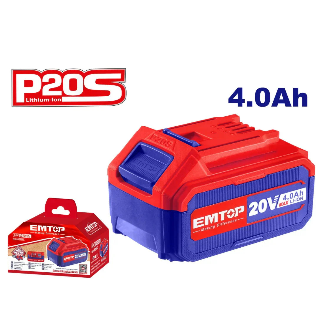 بطارية ليثيوم أيون  بجهد 20 فولت وسعة 4.0 أمبير في الساعة EMTOP EBPK20021