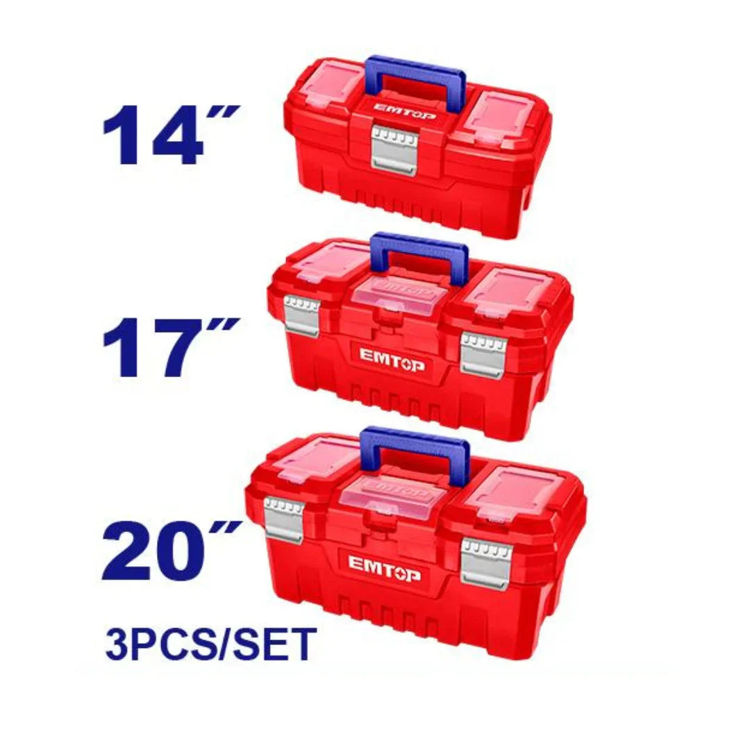 طقم 3 صناديق أدوات بلاستيكية بأحجام   14، 17، و20
EMTOP EPBXK0302