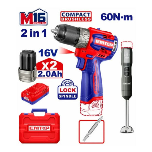 مجموعة أدوات تعمل بالبطارية 16 فولت  EMTOP ECKL20277