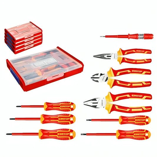 طقم أدوات سلامة كهربائية المعزولة مكونة من 9 قطع    EMTOP EHTSV01H09