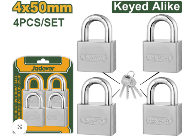 طقم أقفال ماستر 454، 40 ملم، 4 قطع من جادفير Jadever