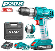Total دريل شحن 20 مع شاكوش فولت - بطارية 2 امبير ليثيوم