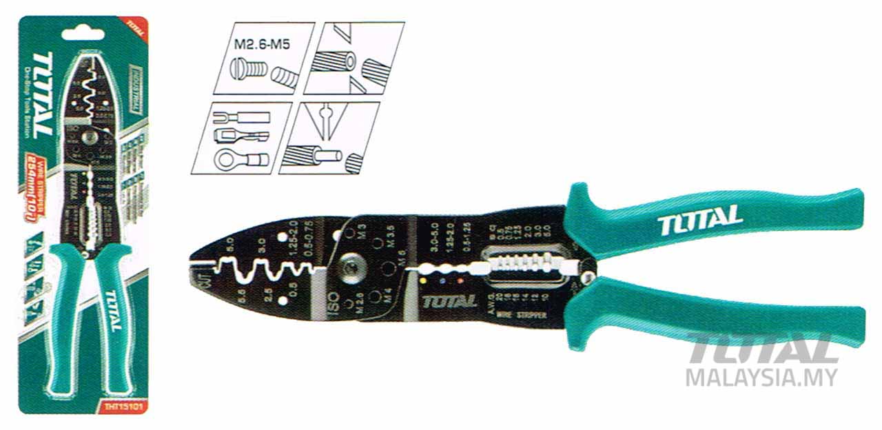 عراية اسلاك مبسطه+مكبس راسيات 10" من Total - Smart Hack