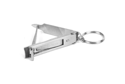 أداة العناية الشخصية 4 في 1 من الستانلس ستيل مع قصافة أظافر – Swiss+Tech ST10629 | Swiss+Tech ST10629 4 - in - 1 Stainless Steel Personal Care Multi - Tool with Nail Clippers & File - Smart Hack