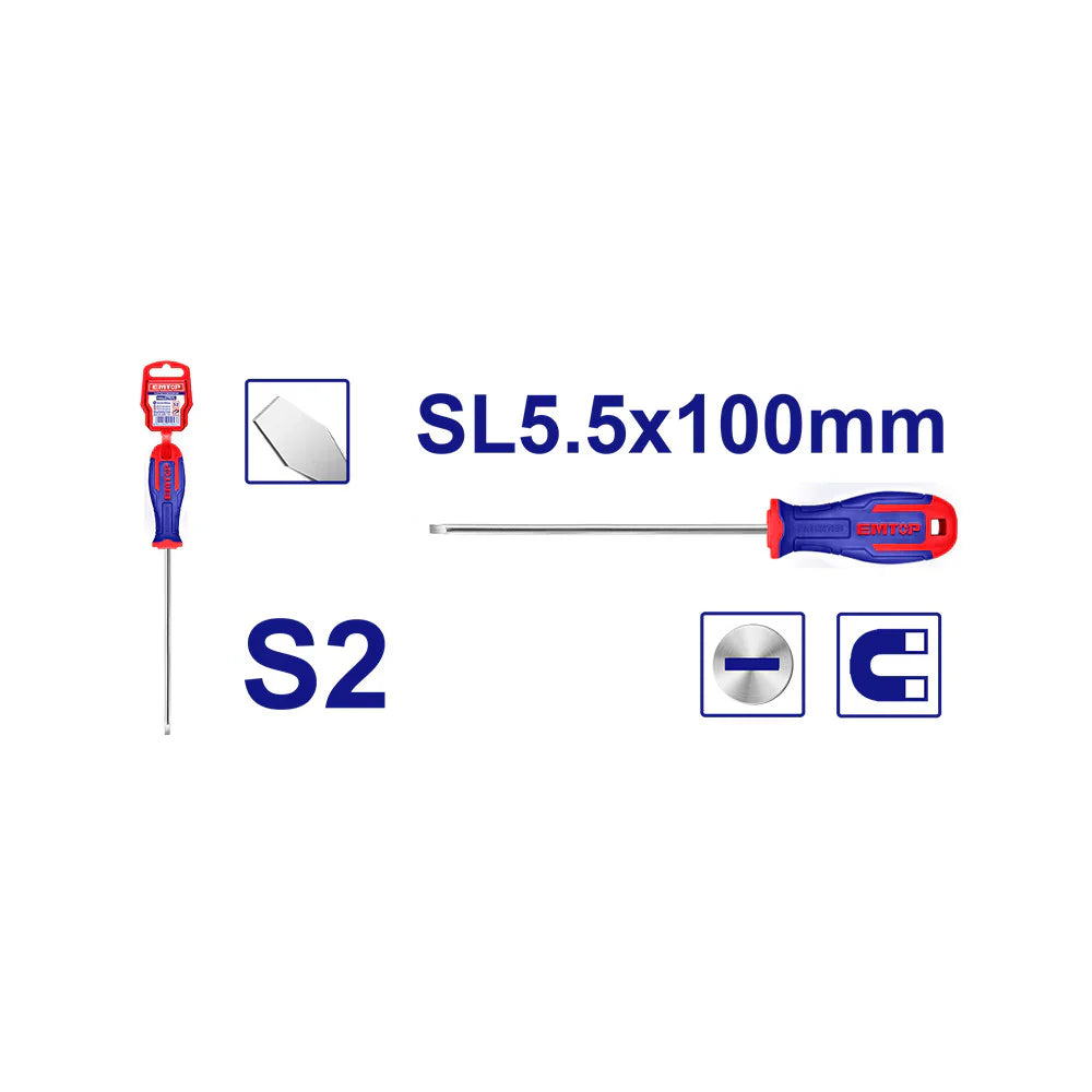 مفك عادي ثقيل EMTOP ESDRSL5402 Slotted