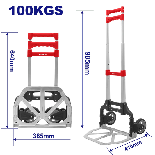 عربة تحميل بضاعة طي 100 كجم EMTOP EMWB8A10