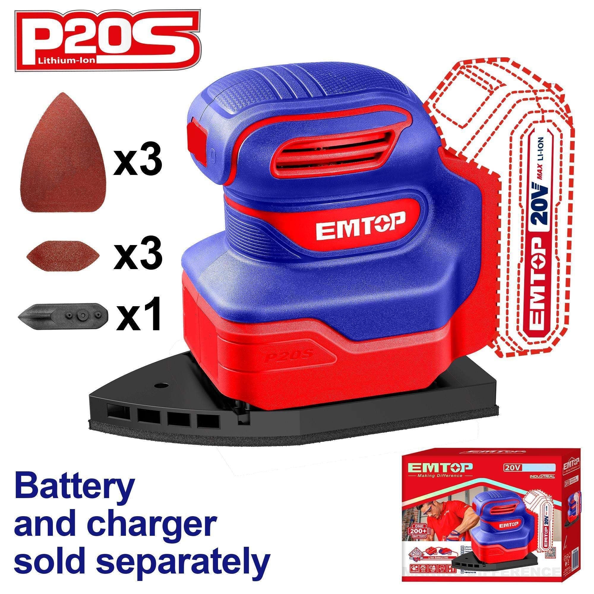 جهاز الصنفرة اليدوي اللاسلكي EMTOP ELPS2014 - Smart Hack