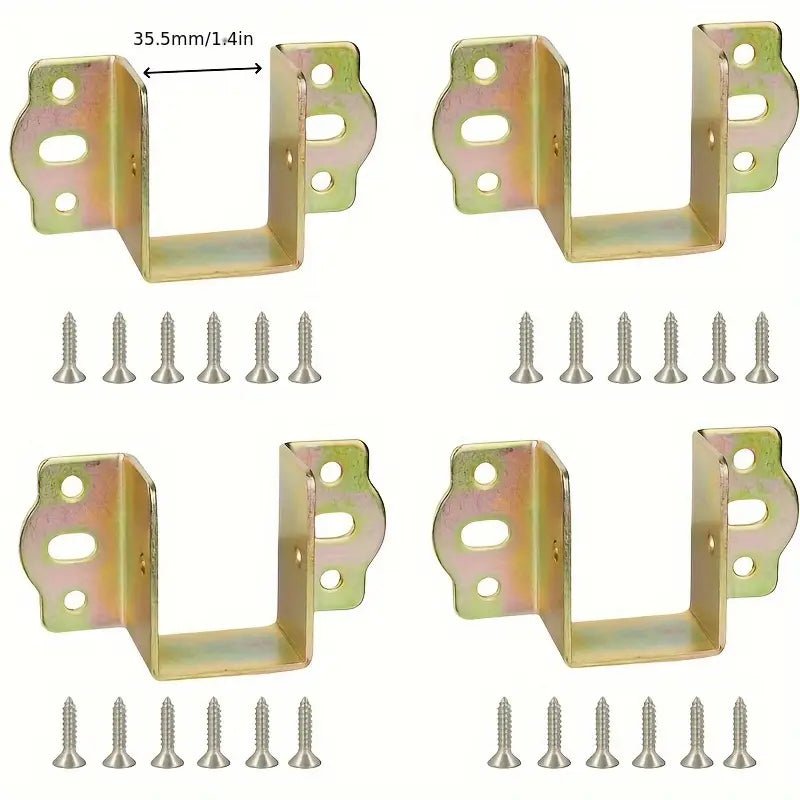 حامل معدني على شكل U متعدد الاستخدامات لتثبيت الأثاث والهياكل الخشبية - Smart Hack