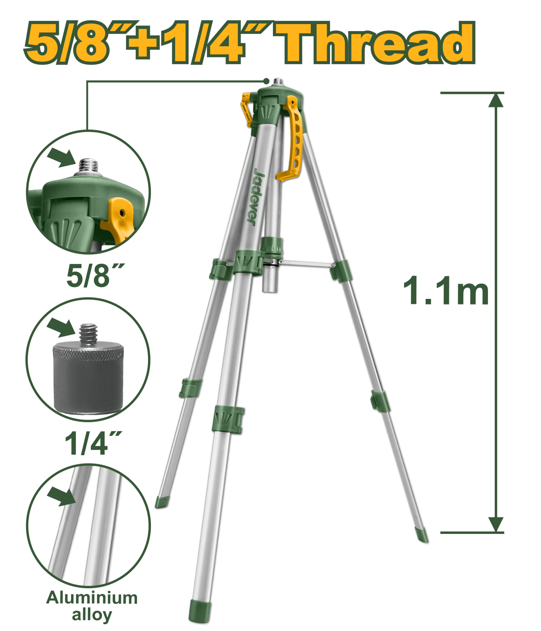 حامل ثلاثي لميزان الليزر من 45 سم - 1.1 متر من JADEVER - Smart Hack