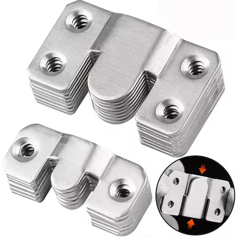 حوامل تثبيت مخفية من الستانلس ستيل – تعليق قوي وآمن للصور والمرايا ورؤوس الأسرّة (10 قطع) - Smart Hack