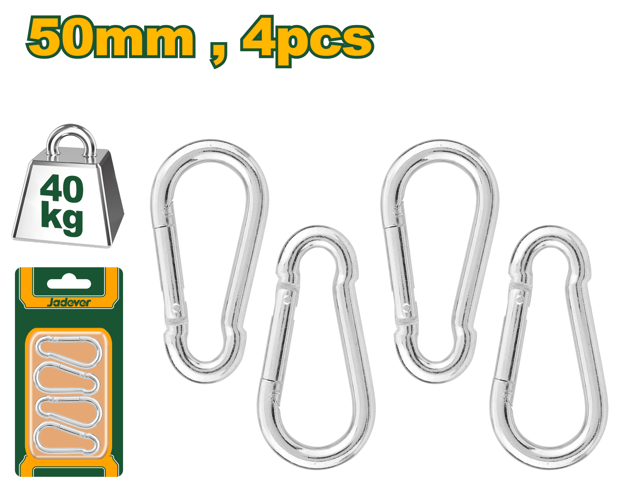 هوك نجاصة من الفولاذ الكربوني 50 مم – مجموعة من 4 قطع،من JADEVER - Smart Hack