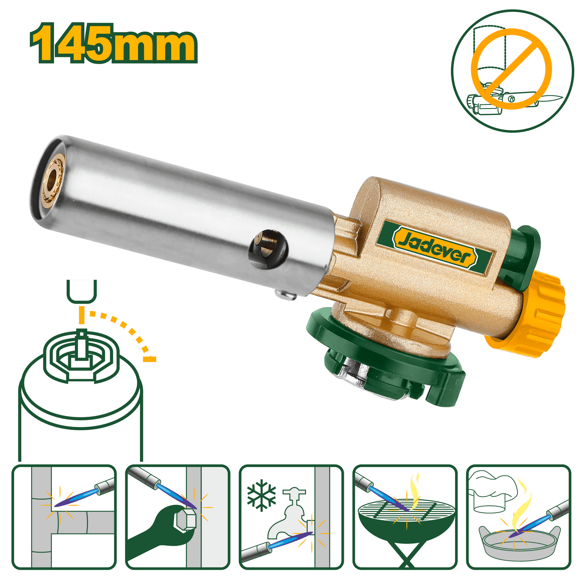 حراق غاز مع شعلة ثقيلة من النحاس من JADEVER - Smart Hack
