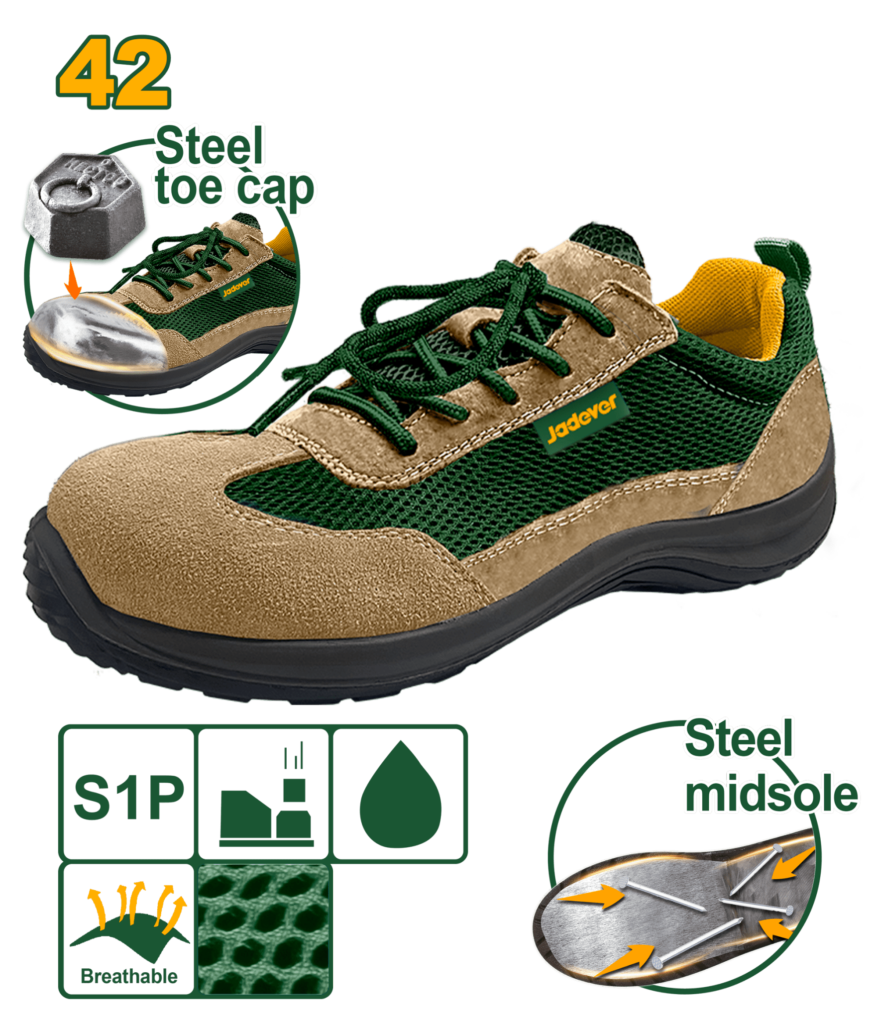 حذاء سيفتي برقبة قصيرة شمواه من جادايفر Jadever - Smart Hack