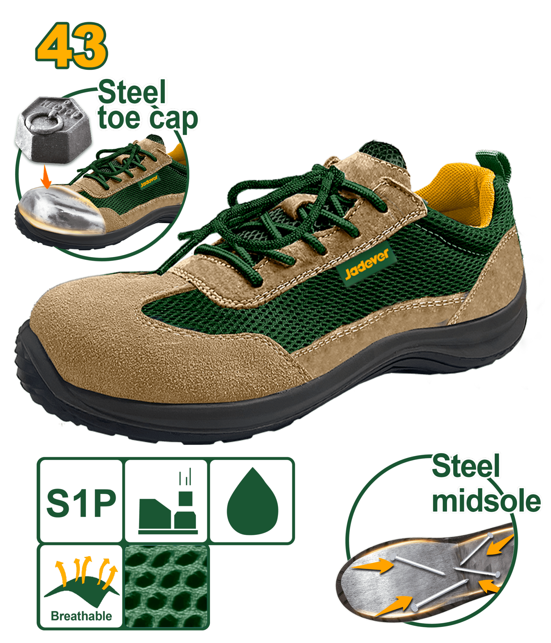 حذاء سيفتي برقبة قصيرة شمواه من جادايفر Jadever - Smart Hack