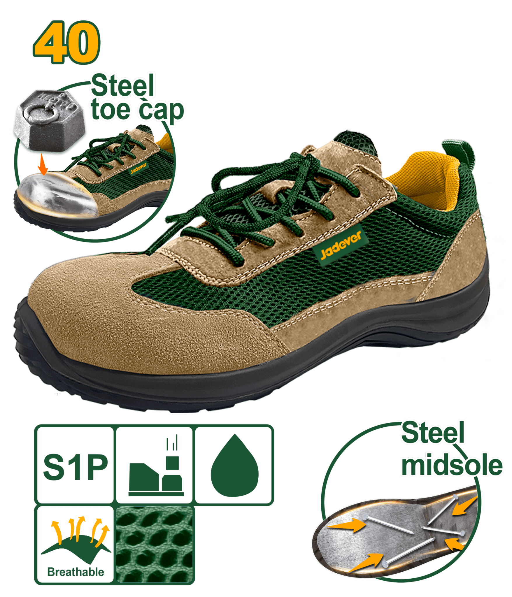 حذاء سيفتي برقبة قصيرة شمواه من جادايفر Jadever - Smart Hack