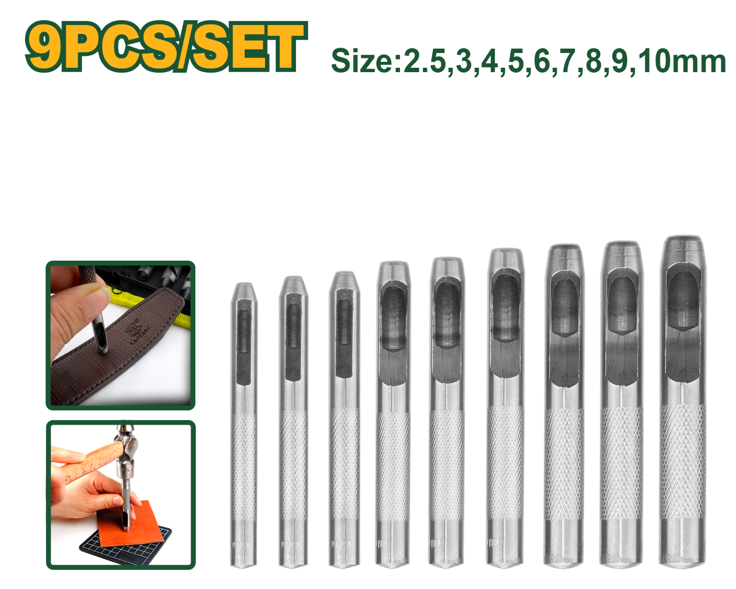 طقم زنبة ثقب الجلد 9 قطع من جاديفر JADEVER