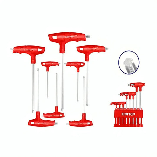 طقم مفاتيح توركس بمقبض على شكل T  مكون من8   قطع |   EMTOP ETHW6063