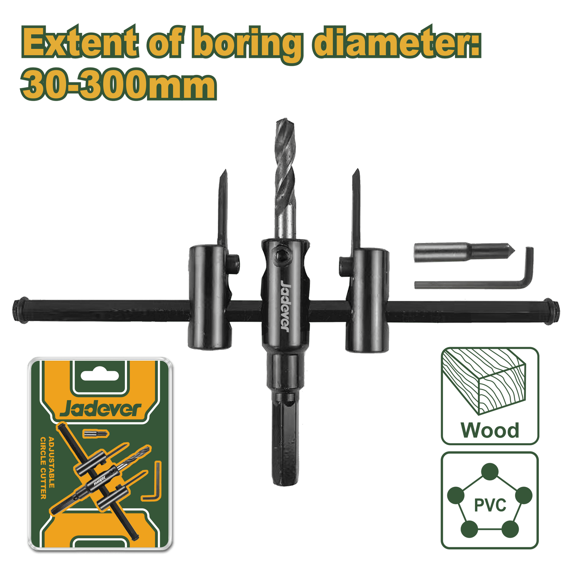 قاطع دوائر قابل للتعديل من متميزة - قطر قطع 30 - 300 مم للأخشاب والتطبيقات الكهربا… - Smart Hack
