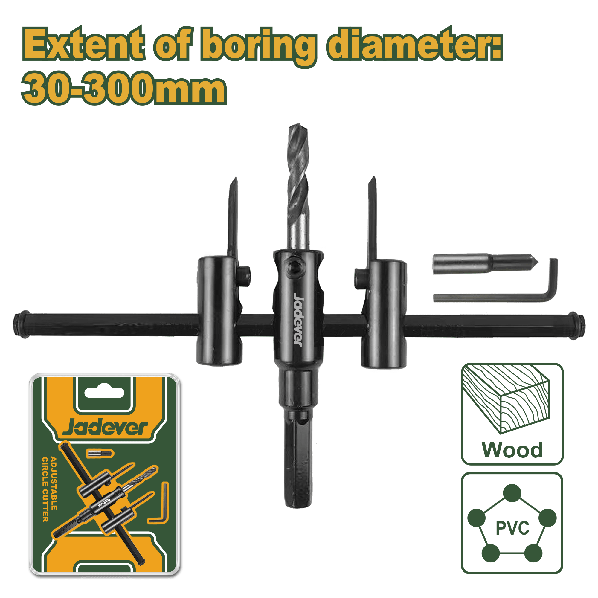 قاطع دوائر قابل للتعديل من متميزة - قطر قطع 30 - 300 مم للأخشاب والتطبيقات الكهربا… - Smart Hack