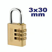 قفل أمان رقمي نحاسي 30 مم بثلاث خانات EMTOP EPDKC3033 - Smart Hack