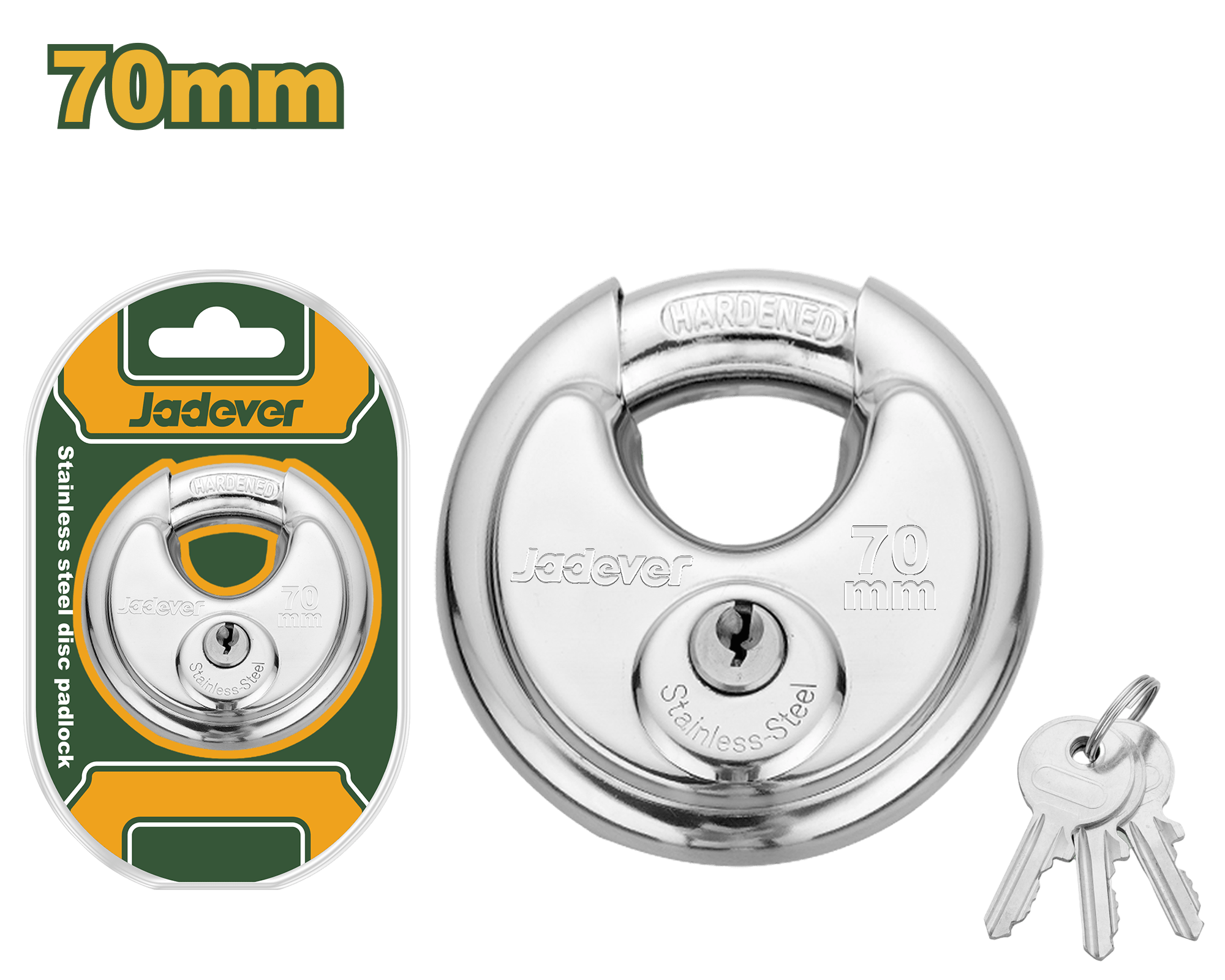 قفل مدور ستانلس 70 ملم من جادايفر Jadever - Smart Hack