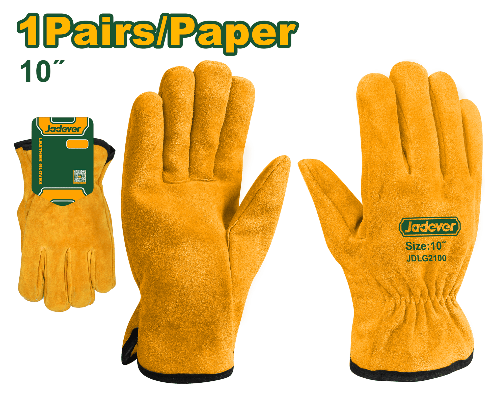 كفوف جلد طبيعي ثقيل lمن جادايفر - Jadever - Smart Hack