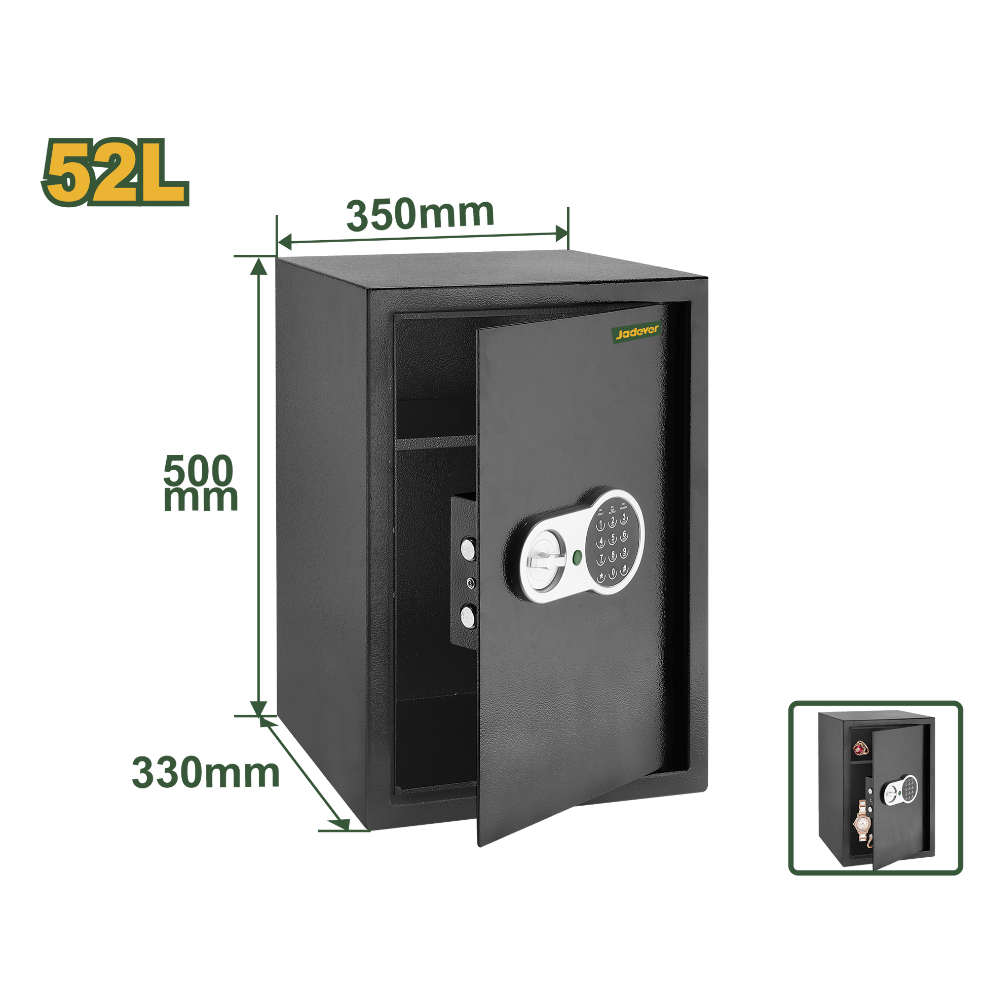خزنة إلكترونية 52 لتر (50x33x35) من JADEVER - Smart Hack
