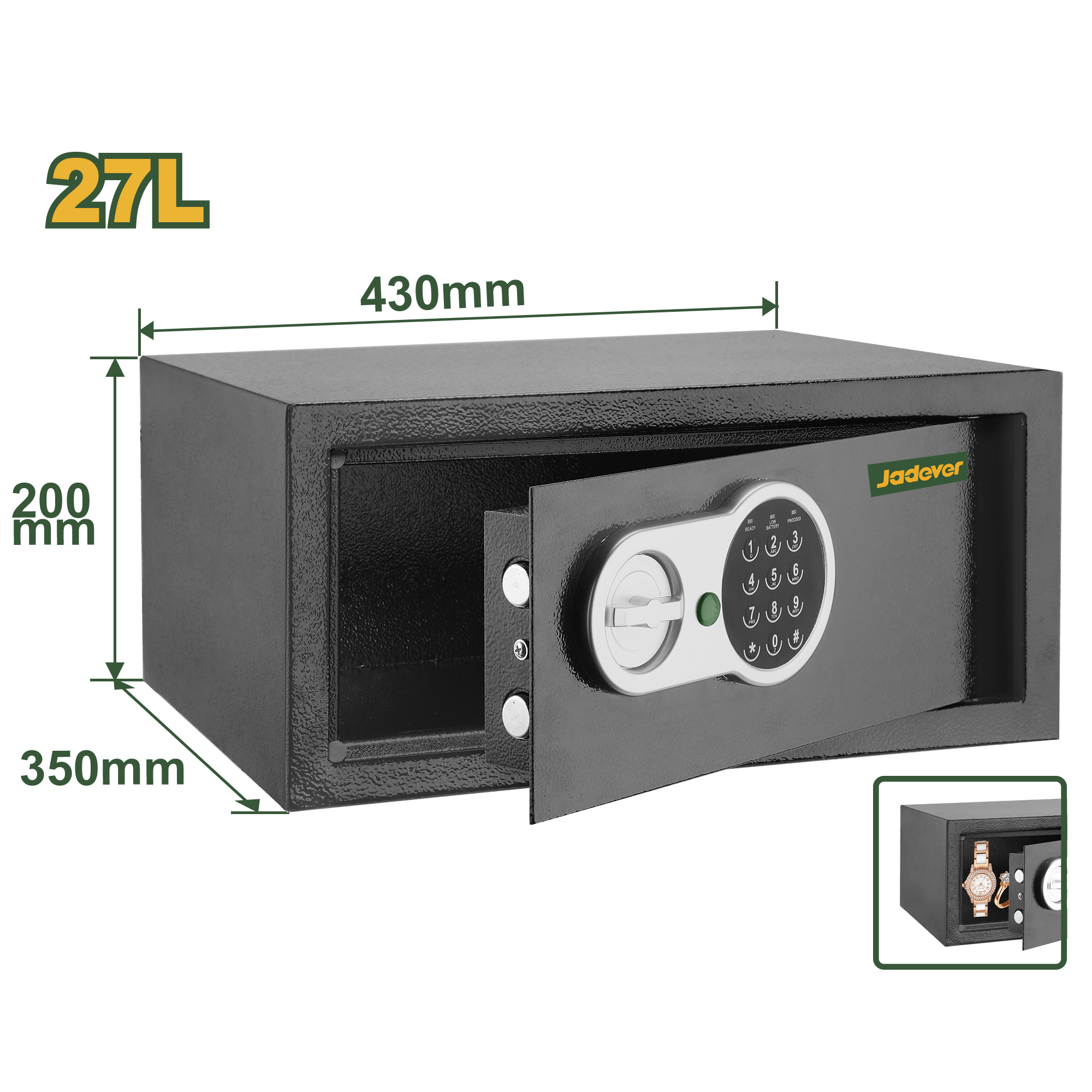 خزنة حائط إلكترونية آمنة مع مفتاح من جادايفر Jadever - Smart Hack