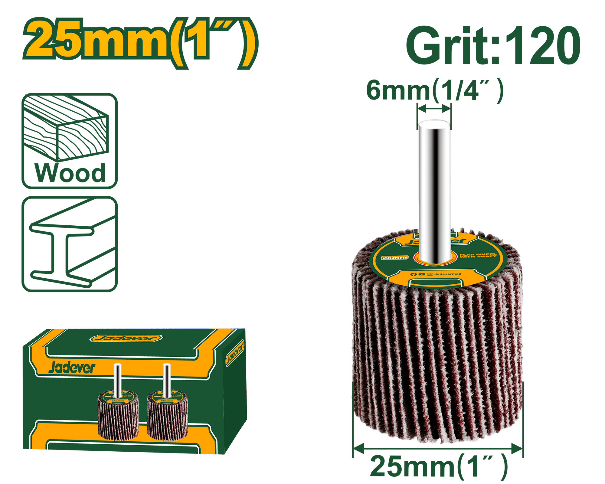 قرص عجلة الجيدفر بحبيبات 120 وعمود 25 مم للتلميع الدقيقة للأسطح - Smart Hack